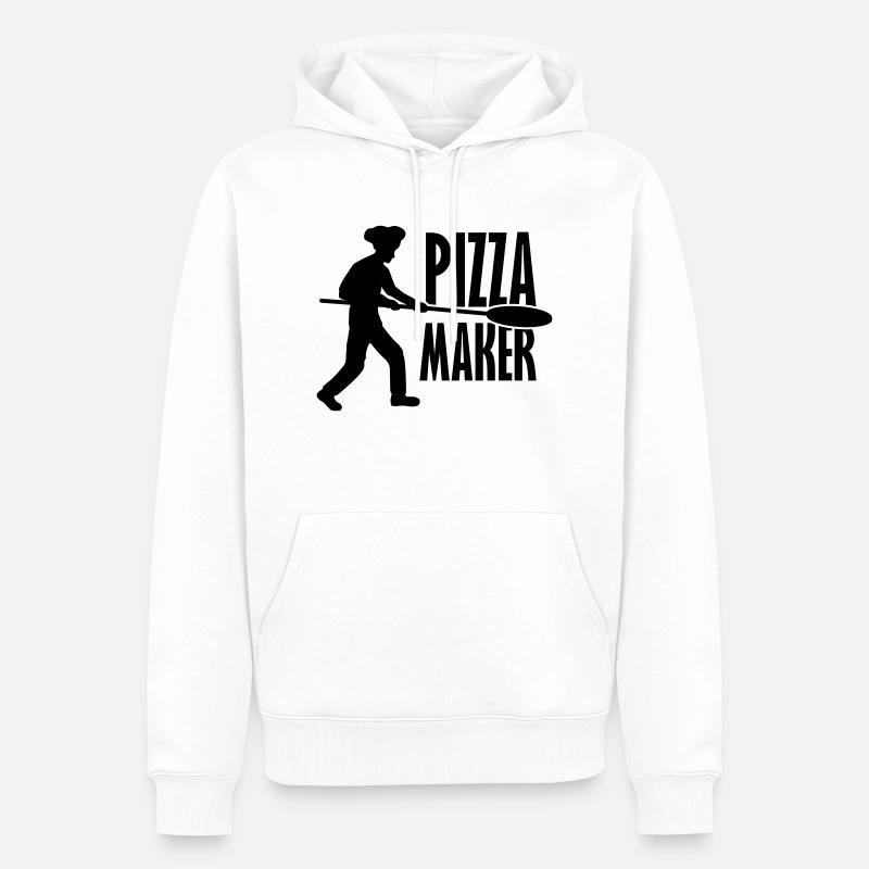 Pizza Pusher Pizza Maker - Sweat à capuche Premium bio Homme - blanc