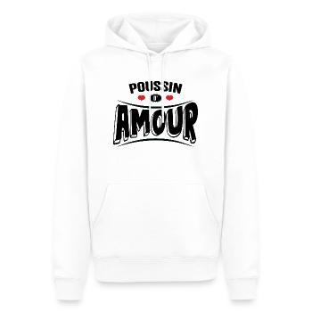 Poussin d'amour - Sweat à capuche Premium bio Homme - blanc - Devant - Nico (187cm)