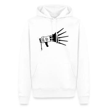 Symbole du mégaphone de propagande du haut-parleur - Sweat à capuche Premium bio Homme - blanc - Devant - Nico (187cm)