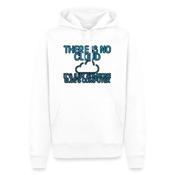 There Is No Cloud Its Just Someone Elses Computer5 - Men’s Premium Organic Hoodie - white - Front - Nico (187cm)