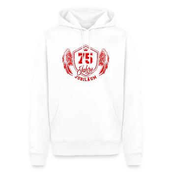 75 Zahl Wappen - Männer Premium Bio Hoodie - Weiß - Vorne - Nico (187cm)