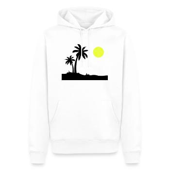 Île Palm - Sweat à capuche Premium bio Homme - blanc - Devant - Nico (187cm)