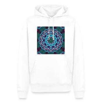 Conception kaléidoscopique lightpainting #1 - Sweat à capuche Premium bio Homme - blanc - Devant - Nico (187cm)