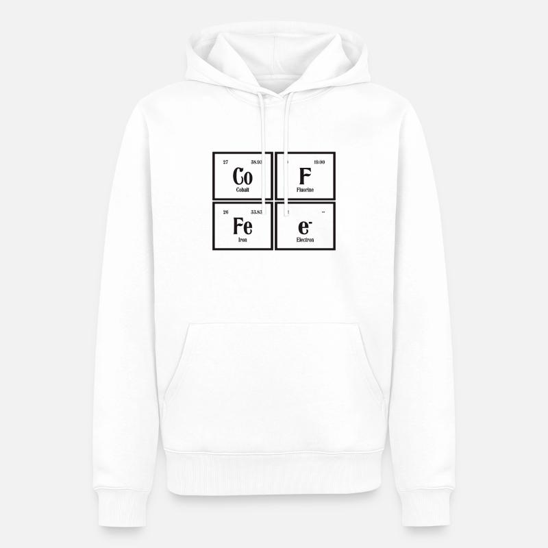 Kaffee | Periodensystem der Elemente - Männer Premium Bio Hoodie - Weiß