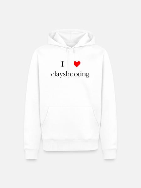 iloveclayshooting black - Sweat à capuche Premium bio Homme - blanc
