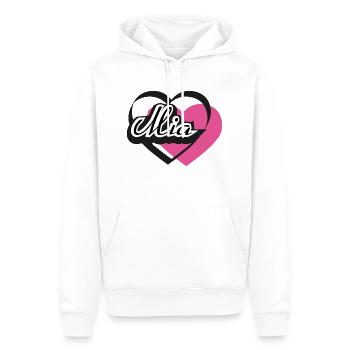 Name Mia Herz - Männer Premium Bio Hoodie - Weiß - Vorne - Nico (187cm)