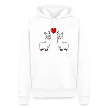 Alpaga Comic Couple Amour - Sweat à capuche Premium bio Homme - blanc - Devant - Nico (187cm)