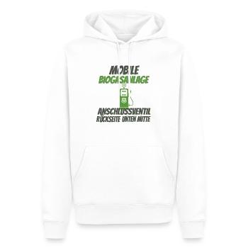 Mobile Biogasanlage | Biogas | Furz | Pups - Männer Premium Bio Hoodie - Weiß - Vorne - Nico (187cm)