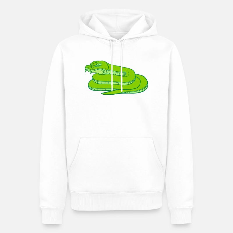 Conception de serpent dangereux maléfique - Sweat à capuche Premium bio Homme - blanc