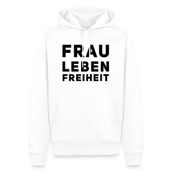 Frau Leben Freiheit Iran - Männer Premium Bio Hoodie - Weiß - Vorne - Nico (187cm)