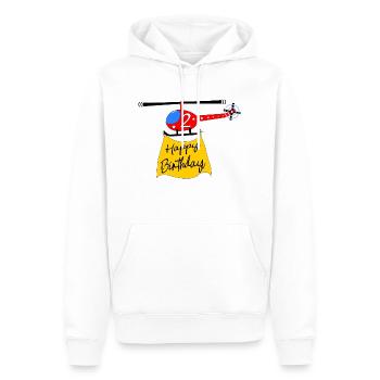 Helicopter Happy Birthday 2 - Men’s Premium Organic Hoodie - white - Front - Nico (187cm)