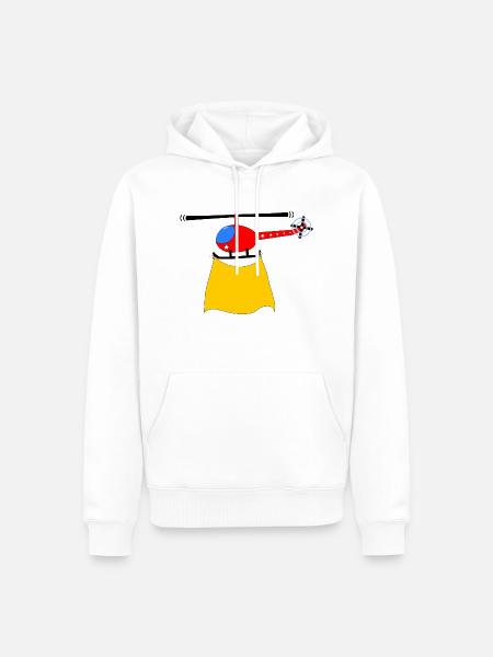 Hubschrauber Kinderparty - Männer Premium Bio Hoodie - Weiß
