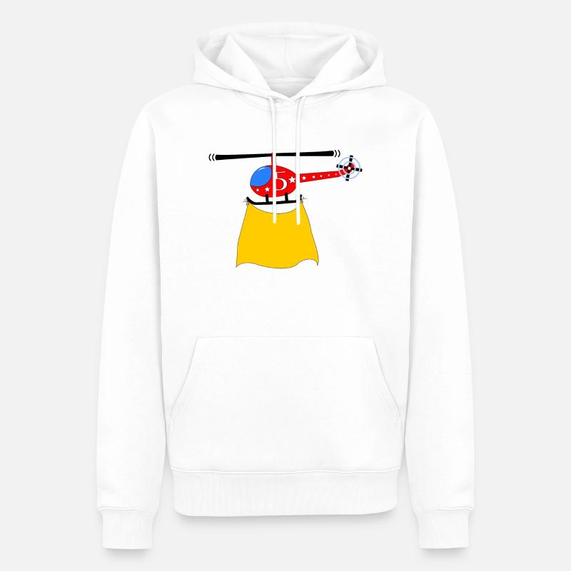 Hélicoptère Anniversaire 5 - Sweat à capuche Premium bio Homme - blanc