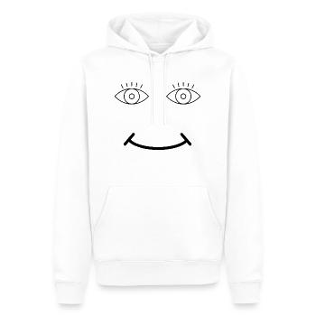 Gesicht - Männer Premium Bio Hoodie - Weiß - Vorne - Nico (187cm)