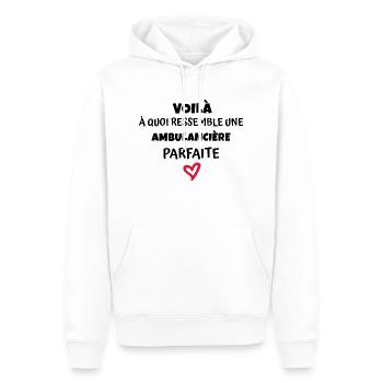 voilà à quoi ressemble une ambulancière parfaite - Sweat à capuche Premium bio Homme - blanc - Devant - Nico (187cm)