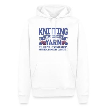 Tricot fil tricot matelassage cadeau - Sweat à capuche Premium bio Homme - blanc - Devant - Nico (187cm)
