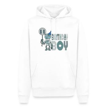 11. Geburtstag Roboter - Männer Premium Bio Hoodie - Weiß - Vorne - Nico (187cm)