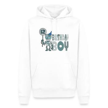 12. Geburtstag Roboter - Männer Premium Bio Hoodie - Weiß - Vorne - Nico (187cm)