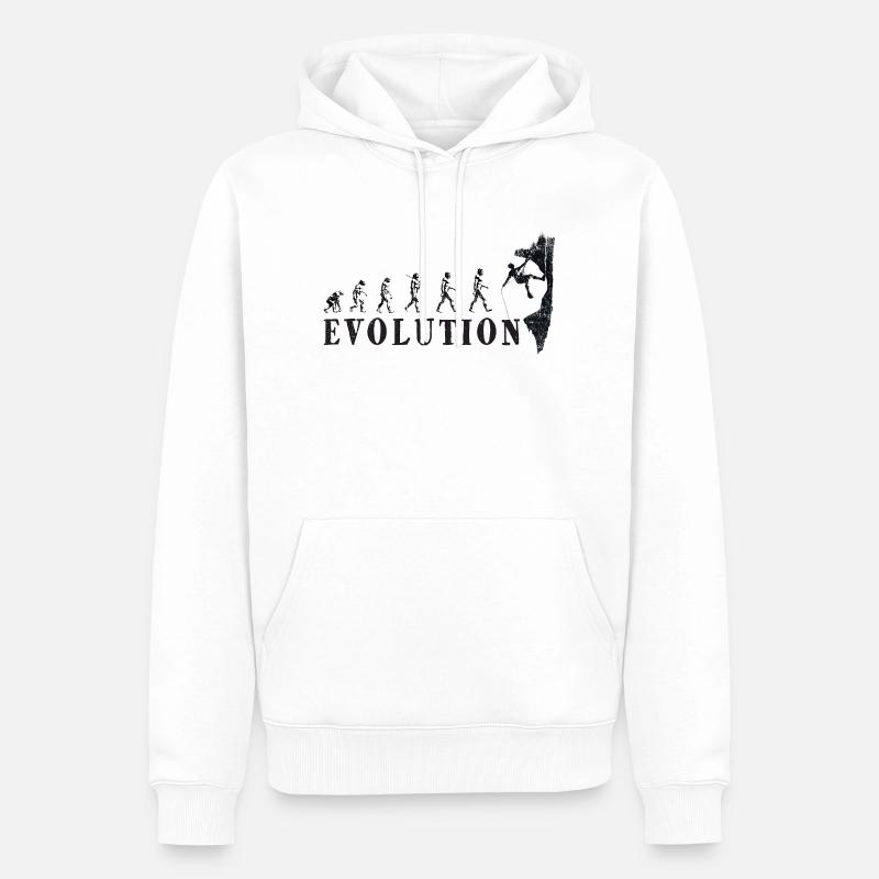 Evolution Klettern - Männer Premium Bio Hoodie - Weiß