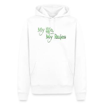 Mein Leben Meine Regeln Zitate Tattoo Zitat - Männer Premium Bio Hoodie - Weiß - Vorne - Nico (187cm)