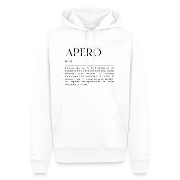 Apéro: Définition Drôle - Cadeau Amusant - Sweat à capuche Premium bio Homme - blanc - Devant - Nico (187cm)