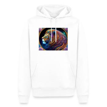 Lion - Sweat à capuche Premium bio Homme - blanc - Devant - Nico (187cm)