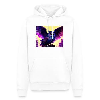 Owl - Men’s Premium Organic Hoodie - white - Front - Nico (187cm)