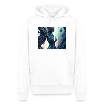 Femme arbre - Sweat à capuche Premium bio Homme - blanc - Devant - Nico (187cm)