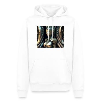 Femme abstraite - Sweat à capuche Premium bio Homme - blanc - Devant - Nico (187cm)