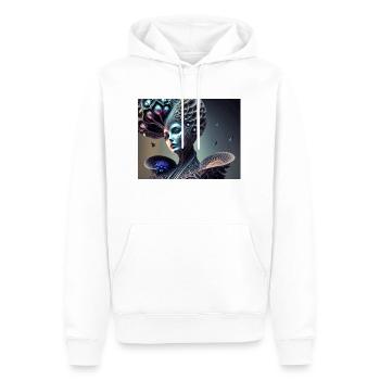Femme corail - Sweat à capuche Premium bio Homme - blanc - Devant - Nico (187cm)