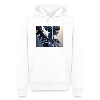 Femme fleur - Sweat à capuche Premium bio Homme - blanc - Devant - Nico (187cm)