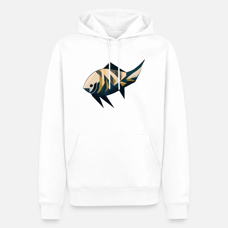 Poisson minimaliste - Sweat à capuche Premium bio Homme - blanc