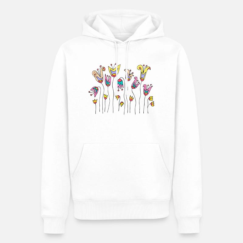 Fleur - Sweat à capuche Premium bio Homme - blanc