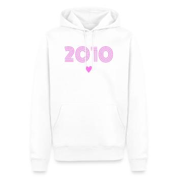 Born in 2010 girl - Men’s Premium Organic Hoodie - white - Front - Nico (187cm)