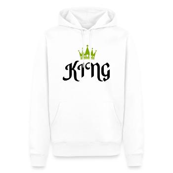 king 02 - Men’s Premium Organic Hoodie - white - Front - Nico (187cm)