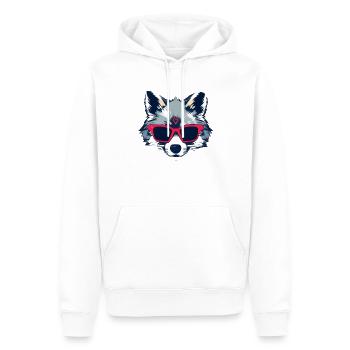 lustiger Wolf - Männer Premium Bio Hoodie - Weiß - Vorne - Nico (187cm)