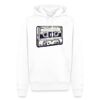 Retro music cassette, audio cassette, vintage beige - Men’s Premium Organic Hoodie - white - Front - Nico (187cm)
