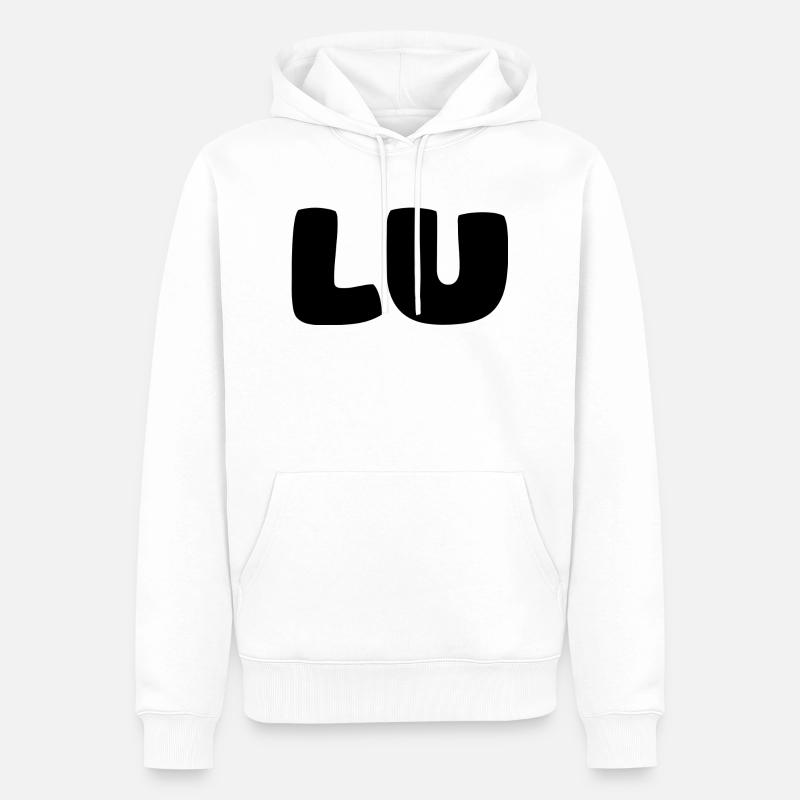 Nom - Lu - Sweat à capuche Premium bio Homme - blanc
