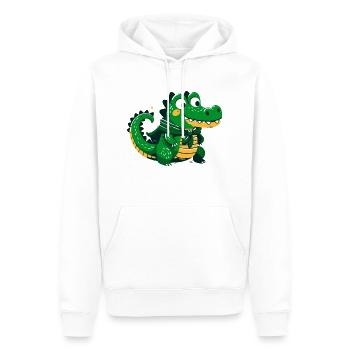 Alligator mignon avec cape - Sweat à capuche Premium bio Homme - blanc - Devant - Nico (187cm)