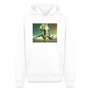 niedliche kleine grüne retro vintage alien jeden tag - Männer Premium Bio Hoodie - Weiß - Vorne - Nico (187cm)