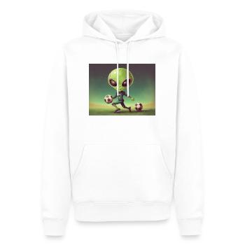 niedliche kleine grüne retro vintage alien jeden tag - Männer Premium Bio Hoodie - Weiß - Vorne - Nico (187cm)