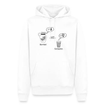 Denkblasen <3 #Bembel #trifft #Schoppe - Männer Premium Bio Hoodie - Weiß - Vorne - Nico (187cm)