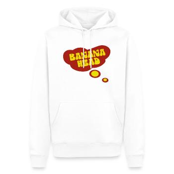 Große rote Denkblase im ausgewaschenen BANANENKOPF - Männer Premium Bio Hoodie - Weiß - Vorne - Nico (187cm)