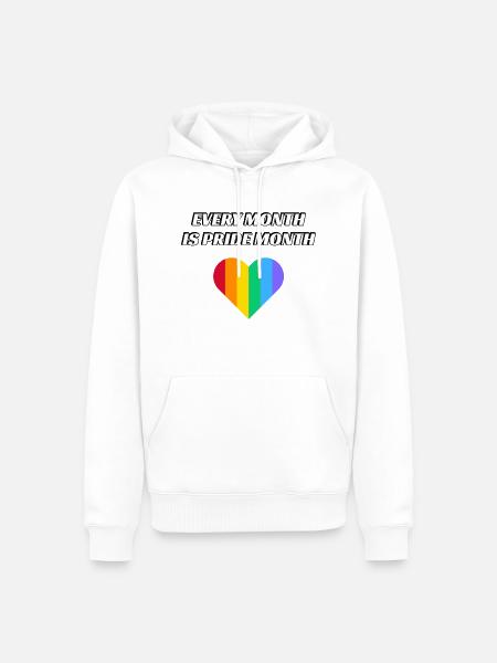 Jeder Monat ist Pride Month - Männer Premium Bio Hoodie - Weiß