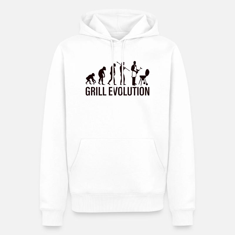 Evolution du gril - Sweat à capuche Premium bio Homme - blanc
