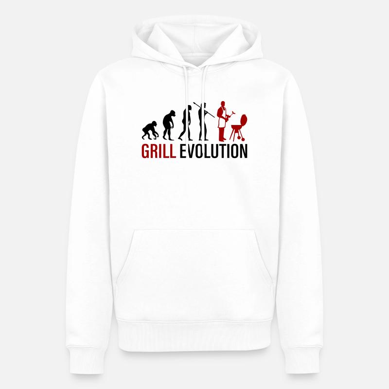 Evolution du gril - Sweat à capuche Premium bio Homme - blanc