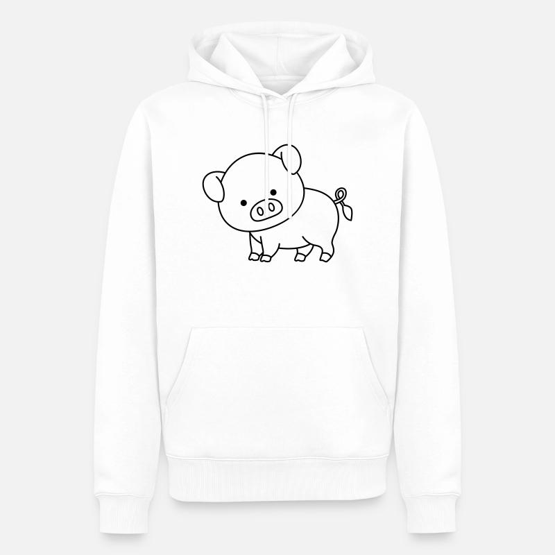 Cochon - Sweat à capuche Premium bio Homme - blanc