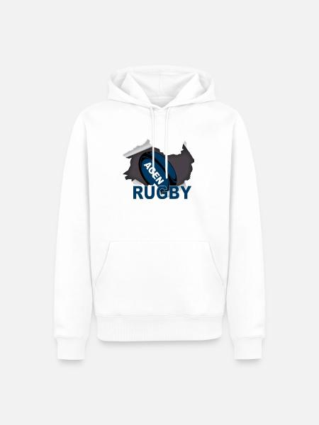 AGEN - Sweat à capuche Premium bio Homme - blanc
