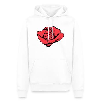 Jolie belle fleur de rose feuille roses romantique - Sweat à capuche Premium bio Homme - blanc - Devant - Nico (187cm)