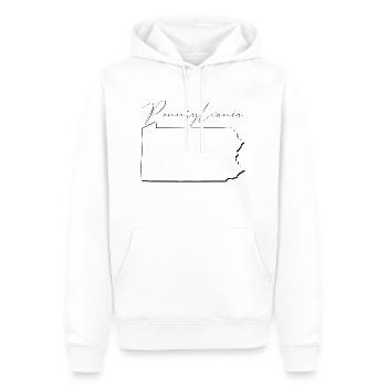Pennsylvania State Map as Outline PA - Men’s Premium Organic Hoodie - white - Front - Nico (187cm)